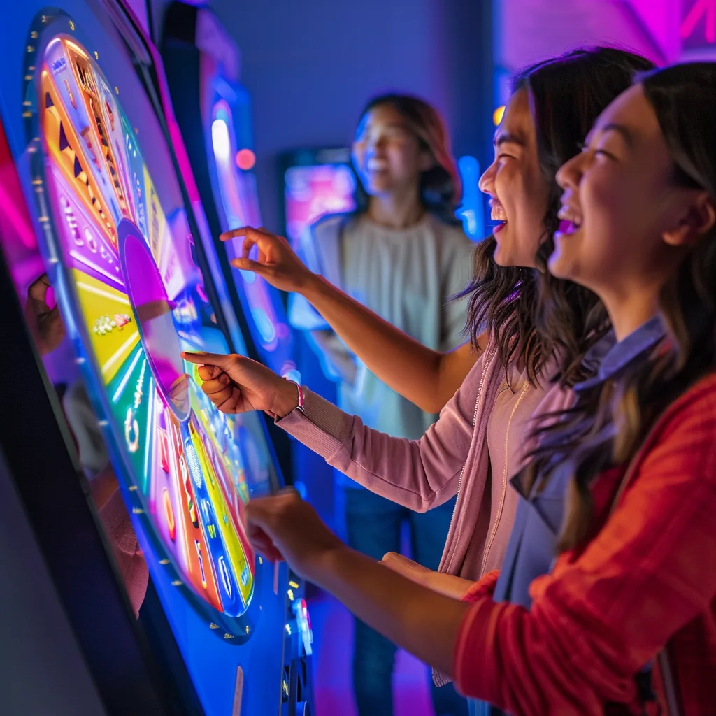 a group of people playing an interactive game at a themepark Smart Cities